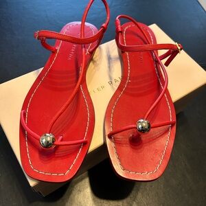 Loeffler Randall Lara red leather sandals